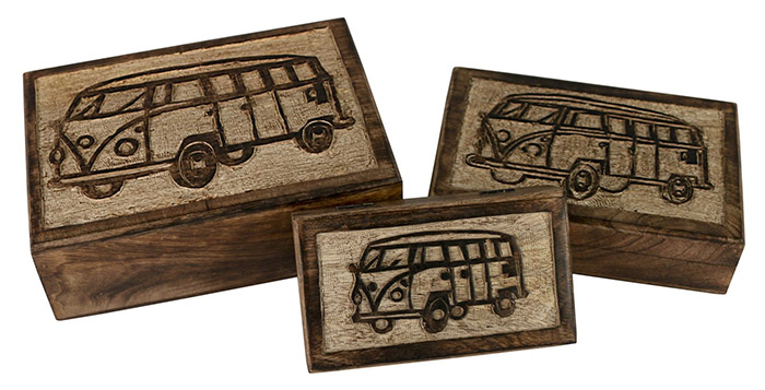 Wooden Set Of 3 Van boxes - Click Image to Close